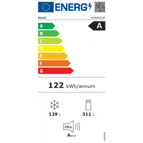 BOSCH KGN492LAF Ελέυθερος Ψυγειοκαταψύκτης 203cm Inox